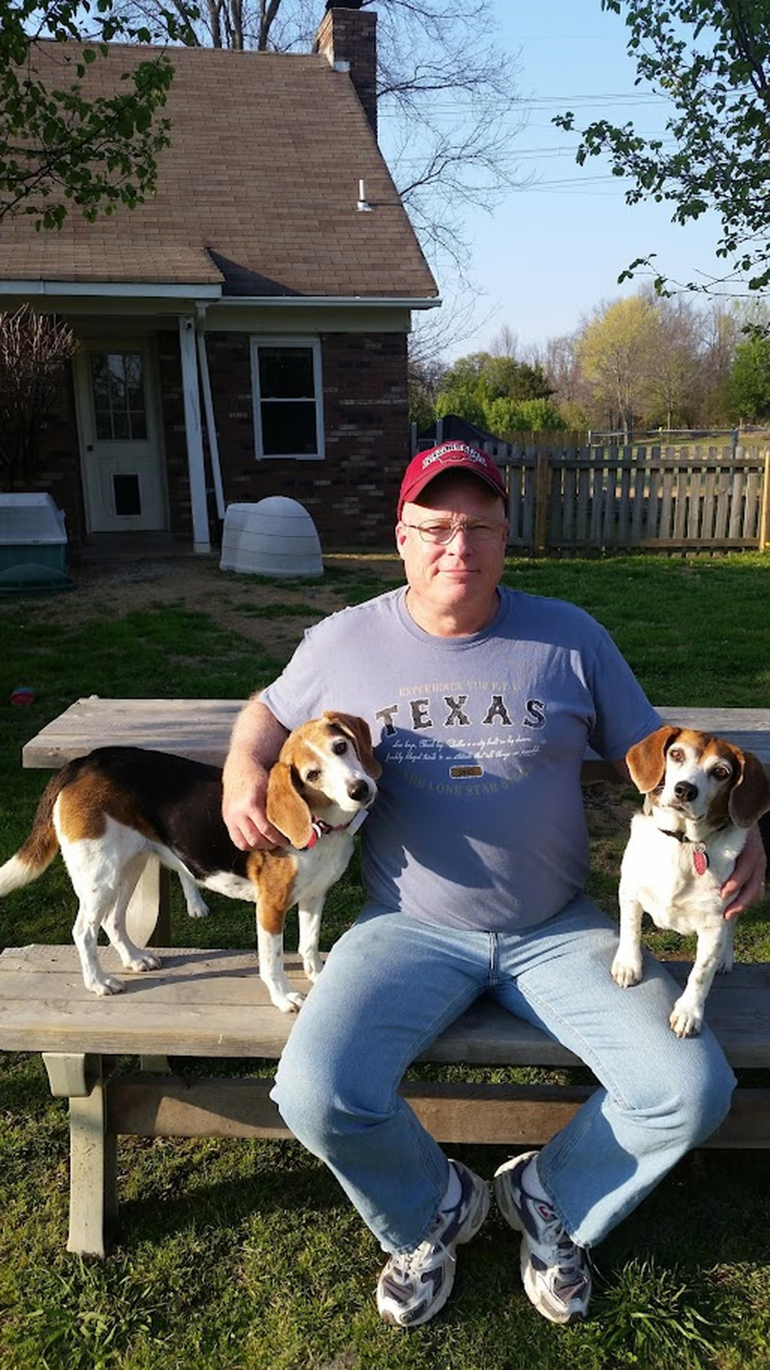 Rich Roth, founder of Cabinator, with his two beagles